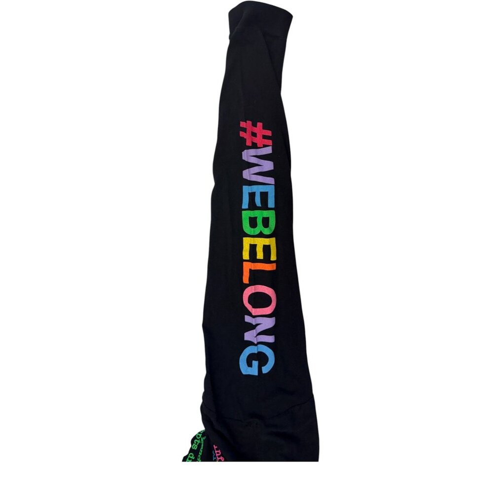 Pronouns Save Lives Rainbow Long Sleeve Graphic Tee Black Bella Canvas Unisex - Picture 4 of 9